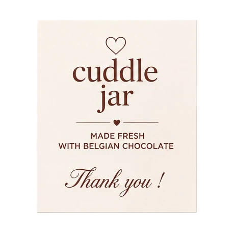 A Cuddle Jar card, ready for your message